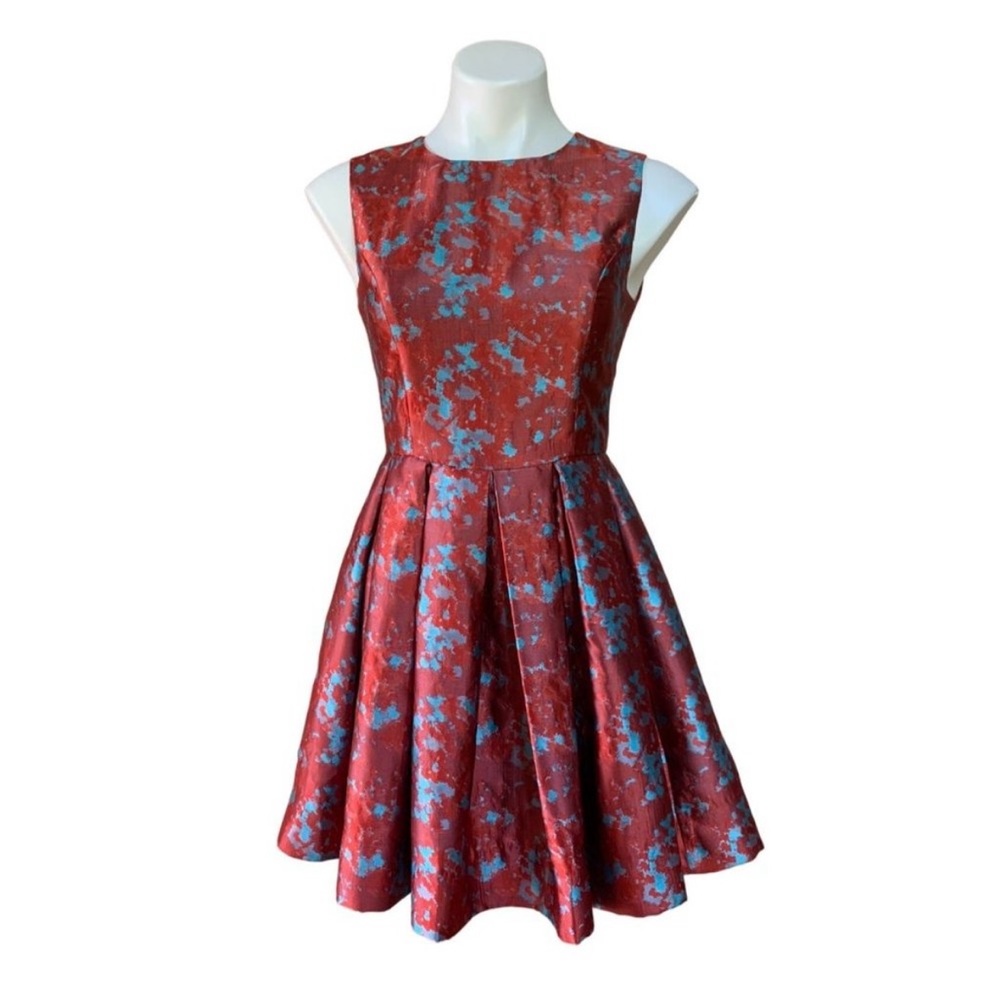BB Dakota- Silky red and blue cocktails full swing cocktail dress